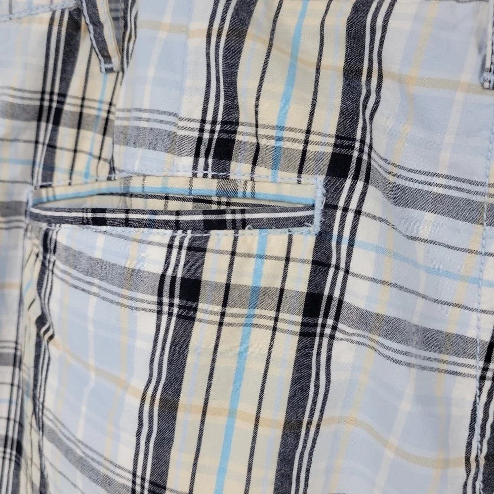 Croft&Barrow Mens 100% Cotton‎ Chino Plaid Shorts Size 38
